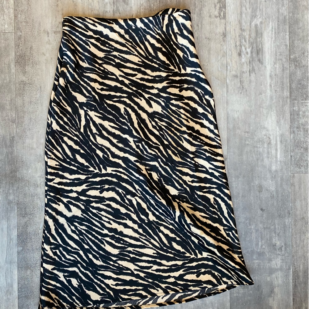 H&M satin midi skirt